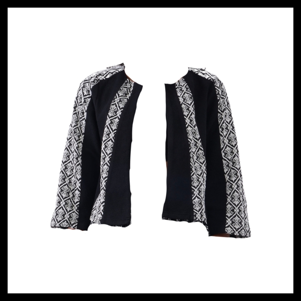 Damask Print Cropped Jacket